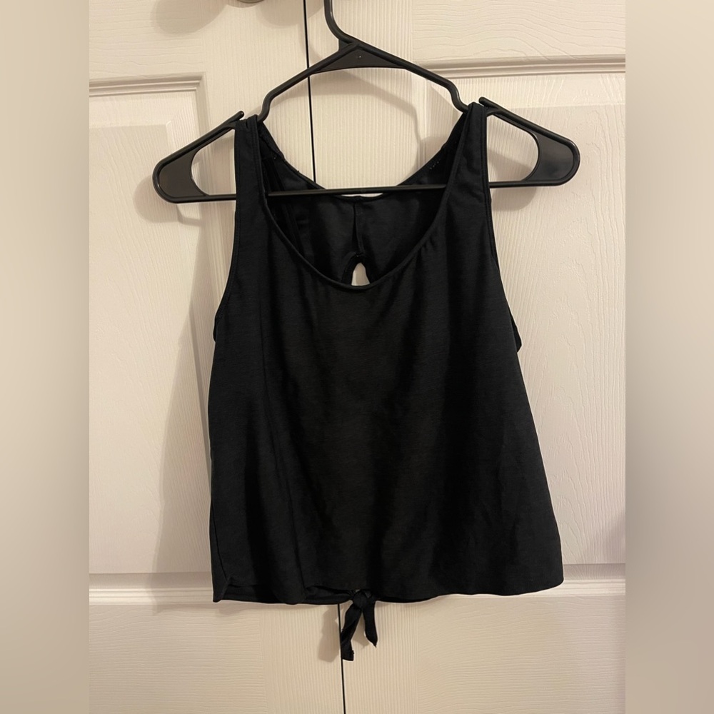 Kona Sol Women’s Black tie-back Tankini Top- Size Small